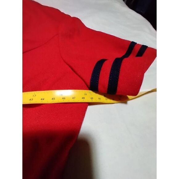 JESSICA HOWARD VINTAGE LOUNGE TOP RED WITH BLACK TRIM ORIENTAL SIZE 12 - Picture 3 of 5